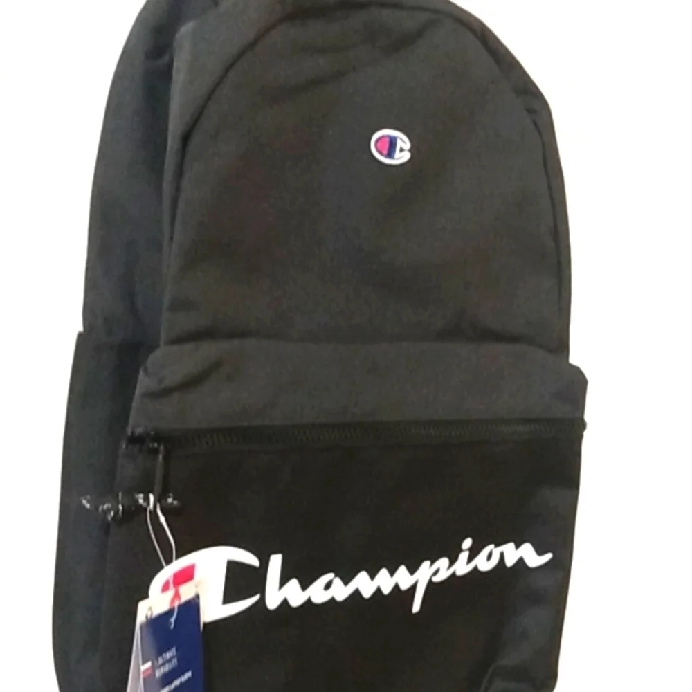 CHAMPION AUTHENTIC BLACK PADDED BACKPACK BOOKBAG TRAVEL CARRY-ON BAG SIZE OS NWT